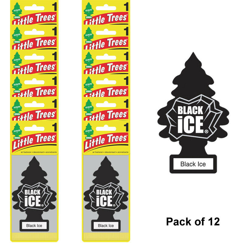 Little Trees Black Ice Car Air Fresheners, Pack of 12