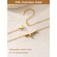thumbnail image 6 of KeyStyle Cross Necklace for Women 14K Gold Plated Dainty Sidways Cross Pendant Choker Necklaces Simple Trendy Jewelry, 6 of 10