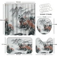 thumbnail image 3 of 4 Pcs Rain Stormy Shower Curtain Sets with Rugs for Bathroom Decor,Dark Sea Bathroom Shower Curtain Sets,Wave Sky Bathroom Sets with Shower Curtain and Rugs, 3 of 6