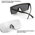 thumbnail image 4 of FEISEDY Oversized Rimless Mirrored Sunglasses for Women Men 2021 Flat Top Shield Wrap Square UV400 B2761…, 4 of 7