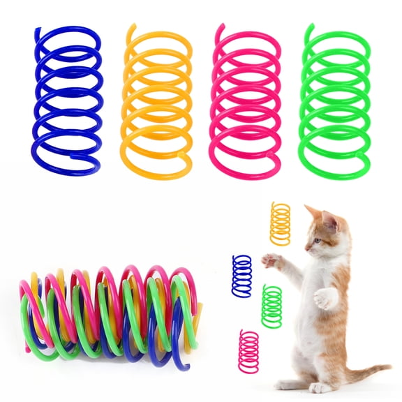 Colorful Interactive Coil Spring Cat Toy for Indoor Kitten & Adult Cats, Anti-Boredom Active Play Toy for Cat Health & Fitness