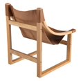 thumbnail image 4 of Lima Natural Top Grain Leather and Solid Wood Sling Chair, 4 of 8