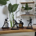 thumbnail image 2 of " x " Black Polystone Rock Band Musician Sculpture with Gold and Silver Accents, by DecMode (4 Count), 2 of 9