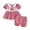 a21-Red, variant on KPOPLK Girls Clothing Sets Baby Girls Summer Outfits Set Gingham Short Sleeve Top with Shorts for 1-5 Years(6-12M,Red)