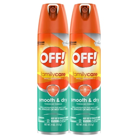 OFF! Family Care Smooth and Dry 15% Deet Insect Repellent I Aerosol Value Pack, 4 oz, 2 Count
