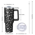 thumbnail image 2 of Black Halloween Bats with White Tumbler with Handle and Lid,40oz Double Wall Vacuum Insulated Tumbler,Cups Gift for Women and Men, 2 of 7