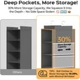 thumbnail image 2 of 3-Tier Hanging Closet Organizer with Hooks - Foldable Storage Shelves for Clothes, Grey Space-Saving Shelf ﻿, 2 of 8