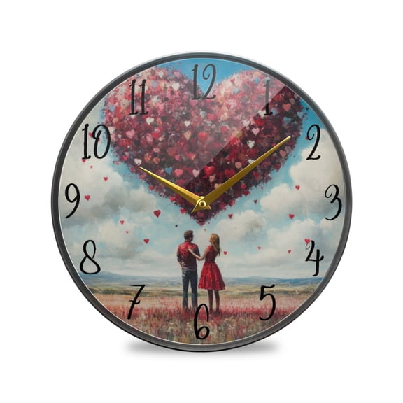 Acrylic Circular Clock 9.5x9.5 Inch Circular Clock Decorative Clock Creative Clock Dual-Purpose Clock Wall Clock Clock Decorate Your Space Valentine's Day Couple