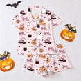 thumbnail image 7 of Summer Sales Womens Pajama Sets Satin Funny Pumpkin Print Fall Matching Loungewear Halloween Pajama Sets for Women 2 Piece, 7 of 7