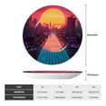 thumbnail image 2 of Bingfone Neon Sunset Cyberpunk Cityscape Print Bone China Dinner Decorative Plates,Handmade Ceramic Dinner Plate with Stand for Home Club-7in, 2 of 6