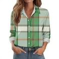 thumbnail image 3 of Xuniizn Womens Button Down Shirts Plaid Long Sleeve Shirts for Women Collared Fall Business Casual Blouses Lightweight Work Tops, 3 of 6