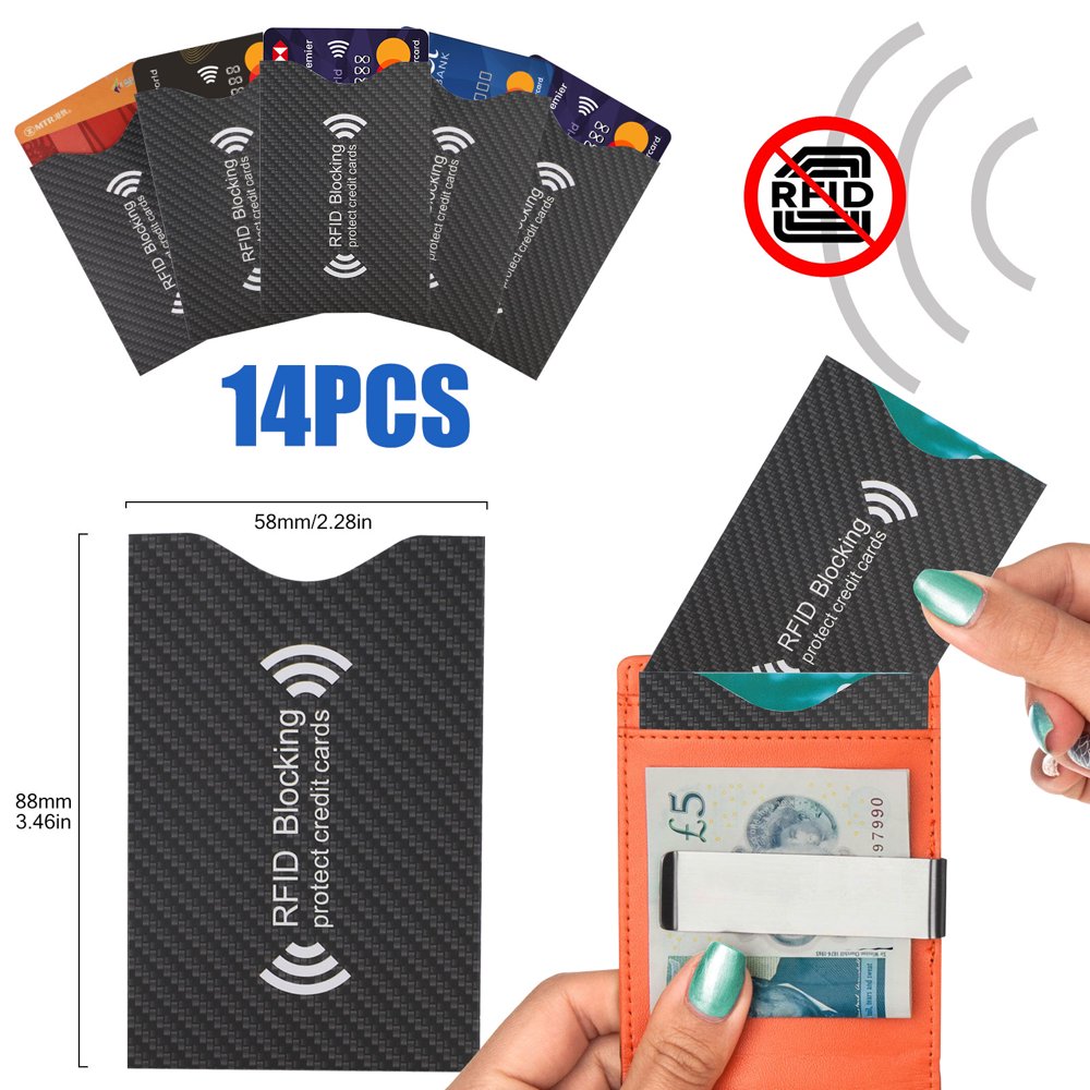 14Pcs RFID Blocking Sleeves, Credit Card Protector Sleeves, RFID