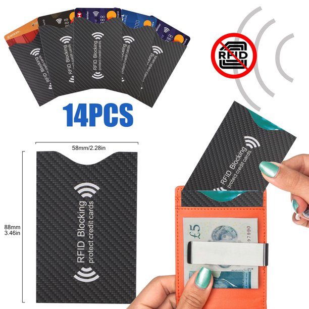 14Pcs RFID Blocking Sleeves, Credit Card Protector Sleeves, RFID Blocking Security Sleeves