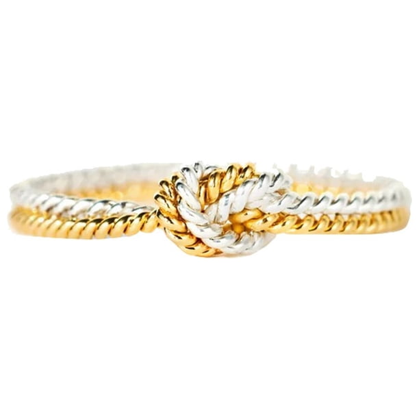 Anillo Nudo de Oro y Plata Anillo para Mujer Anillo Sentimiento Ligero Joyería de Moda
