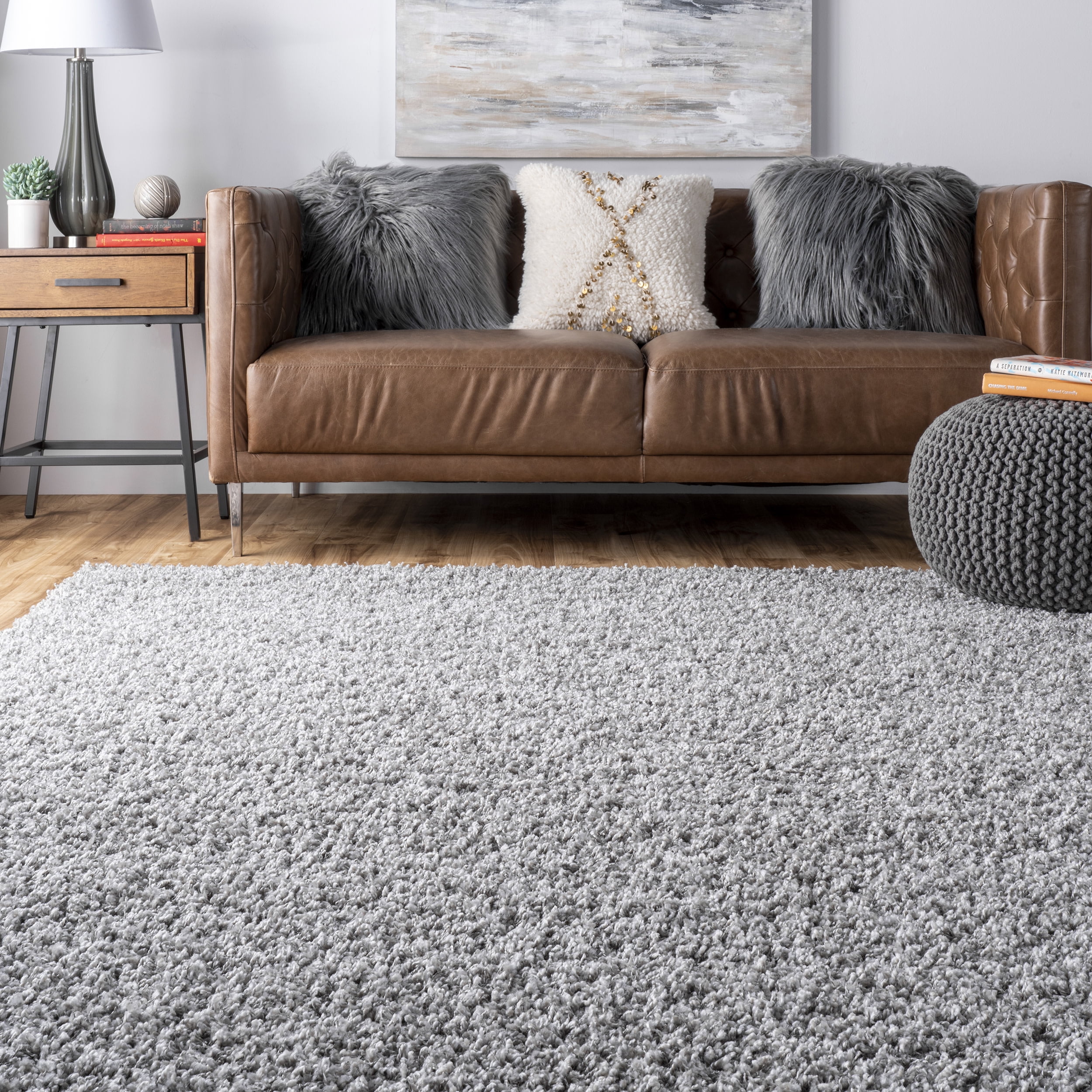 nuLOOM Marleen Contemporary Shag Area Rug, 12' x 18', Silver