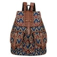 thumbnail image 2 of Ovzne Travel Bag, Vintage Women Backpack Ethnic Travel Handbag Shoulder Bag, Boho Shoulder Bag Vintage Ethnic Flower Cross-body Bag Brown, 2 of 3