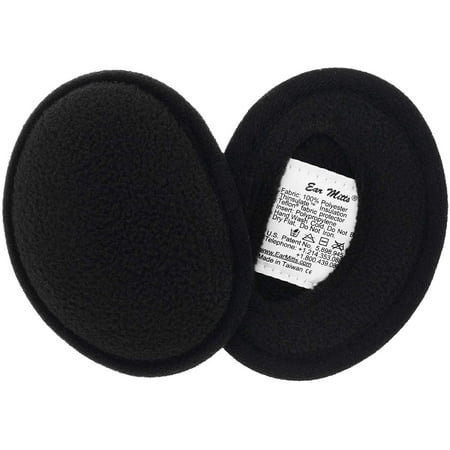 

Ear Mitts Bandless Ear Muffs For Men & Women Black Fleece Ear Warmers Small