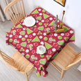 thumbnail image 2 of Red Christmas Decoration Pattern Square Tablecloth,Waterproof Square Table Cover,Wipeable Spillproof Washable Table Cover for Home Kitchen Party Decor 42"X42"(107x107cm), 2 of 6