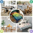 thumbnail image 5 of Colorful Tie Dye Circle Swirl Pattern Rectangle Tablecloth 60"x120",Waterproof Polyester Rectangle Table Cloth, Wipeable Spillproof Polyester Tablecloth for Dining, Camping, Indoor and Outdoor, 5 of 6