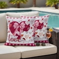 thumbnail image 4 of Happy Valentine's Day Outdoor Waterproof Pillow Covers, Love Hearts Romantic Gray Wooden Decorative Square Throw Pillowcase Sofa Cushion Sham for Patio/Couch/Chair, 18"x18" 2 Pack, 4 of 8
