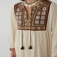 thumbnail image 4 of Robe à Manches Longues pour Femmes, Broderie Florale Décontractée, Robe de Soirée Ample, 4 of 8