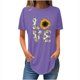 thumbnail image 2 of Fiudx Ropa de Mujer Top Suelto con Cuello Redondo y Estampado de Girasoles a La Moda Informal de Verano para Mujer, 2 of 3