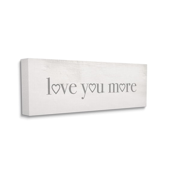 Stupell Industries Love You More Romantic Phrase Heart Typography, 17 x 40, Designed by Daphne Polselli