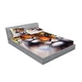 thumbnail image 2 of Ambesonne Mandala Fitted Sheet & Pillow Sham Set, Wildlife Savannah Animals, Queen, Multicolor, 2 of 2