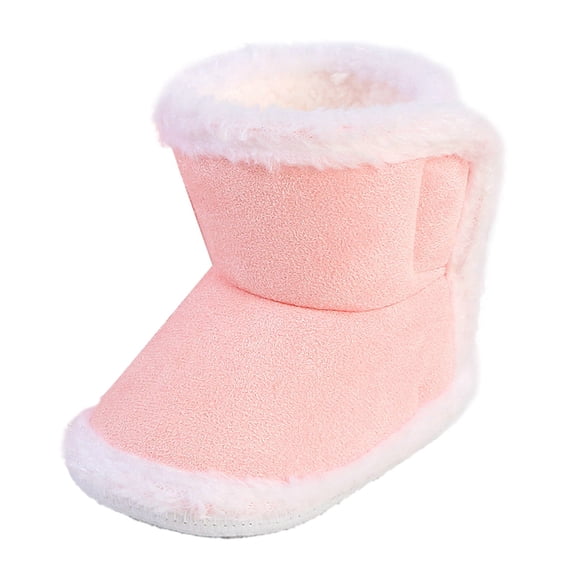 Ketyyh-chn99 Baby Girls Boys Booties Kids Shoes Baby Boys Girls High Top Ankle PU Leather Sneakers Soft Rubber Sole Oxford Anti-Slip Toddler Wedding Dress Shoes Pink,5