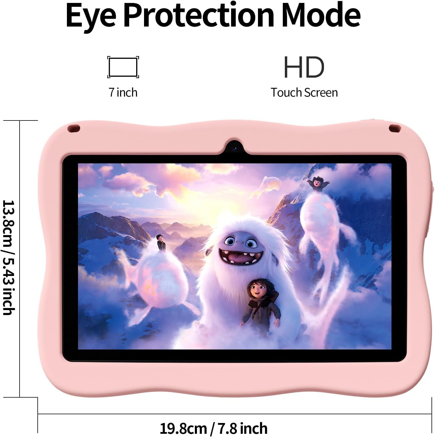 Kids Tablet,Android Toddler Tablet, 128GB Storage, Dual Camera, Shockproof Case, Parental Control Tablets Support