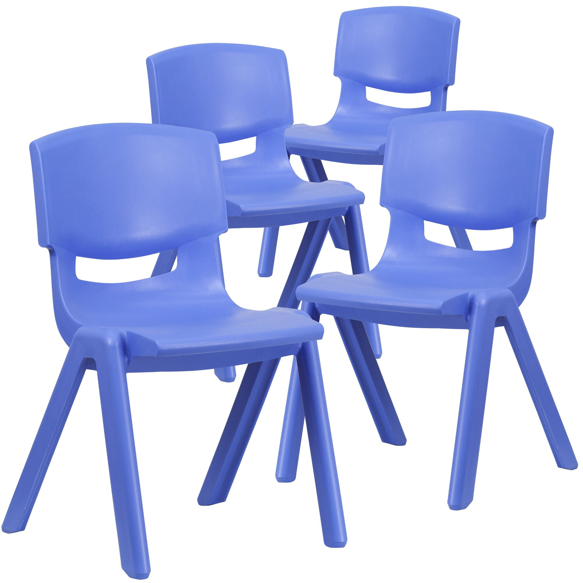 Set of 4 Blue Solid Stackable School Chairs 26.75"