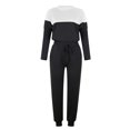 thumbnail image 5 of BLOCLOALO 2 Piece Lounge Set Pullover Crewneck Sweater Women's Outfit Crewneck Pullover Tops and Long Pants Sweatsuits with Sweatpants Long Sleeve Tops Casual Sets Casual Lounge Sets Black L, 5 of 5