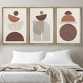 thumbnail image 5 of IDEA4WALL Framed Canvas Print Wall Art Set Mid-Century Brown Pastel Geometric Polygons Abstract Shapes Bohemian Decorative for Living Room, Bedroom, Office - 16"x24"x3 Natural, 5 of 5