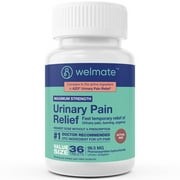 WELMATE Urinary Pain Relief UTI Phenazopyridine HCL 99.5 mg, 36 Tablets