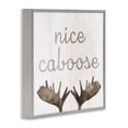 thumbnail image 2 of Nice Caboose Bathroom Moose Antlers Gray Framed Giclee Art, 12 x 12, Made In USA, 2 of 7