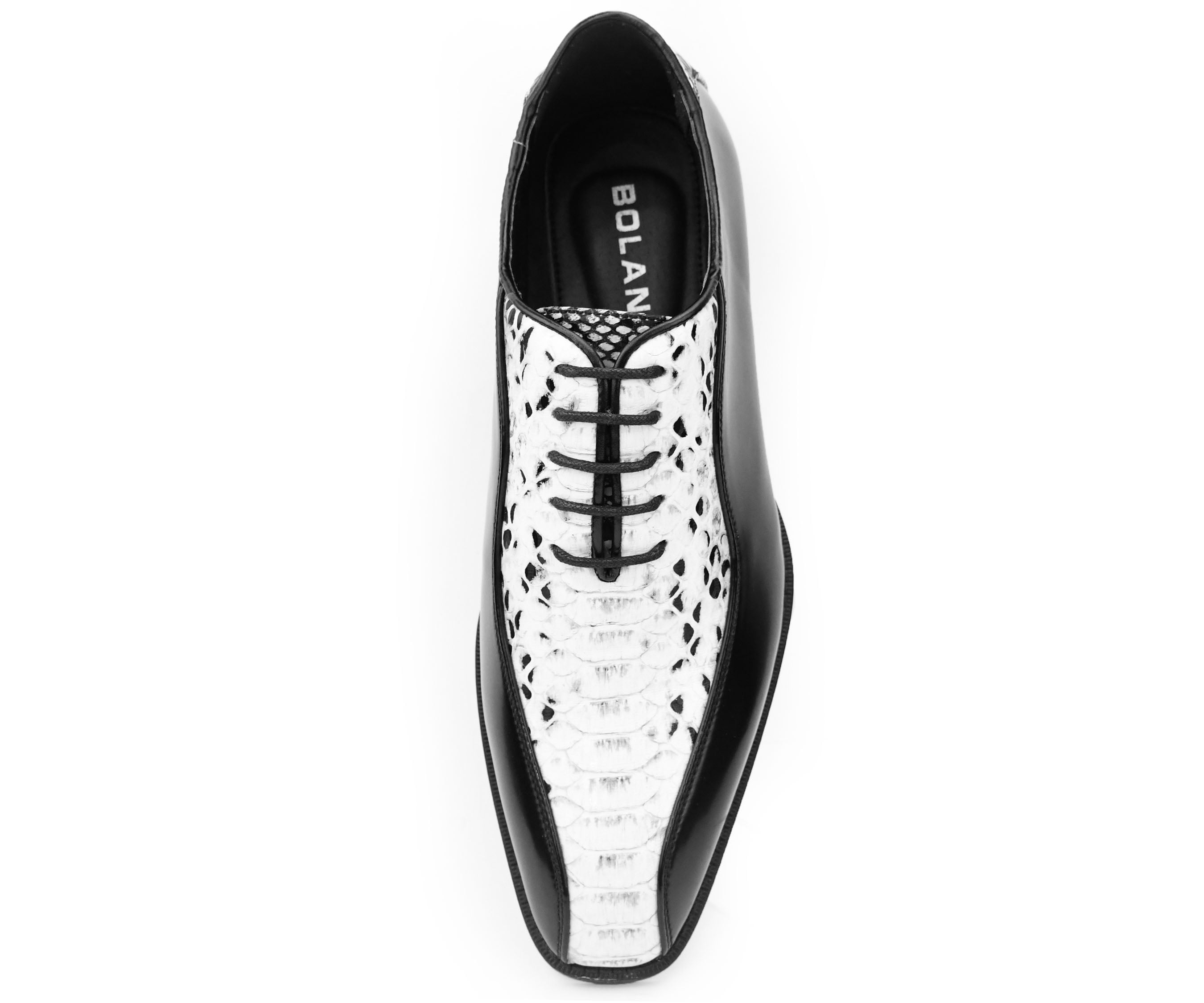 Bolano The Original Mens Exotic Smooth Faux Snake Print Comfortable Lace Up Oxford Dress Shoe Style Franz