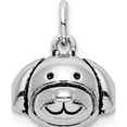 thumbnail image 1 of Sterling Silver Rhodium-Plated Antiqued Dog Head Pendant qc9522, 1 of 5