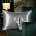 thumbnail image 6 of Silk Pillowcase for Hair and Skin, Real Silk Pillow Cases Queen, Not Satin Pillowcase, Zipper Closure (Dark Gray,20x26in）, 6 of 6