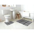 thumbnail image 4 of Yiaed White And Black Plaid Print Bathroom Mat Set 2 Pieces Mat Anti-Skid Pad Ultra Soft and Absorbent Bathroom Bath Mat Contour Bath Rugs for Toilet Base, 4 of 6