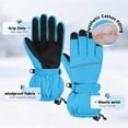 thumbnail image 4 of Cooraby 2 Pairs Kids Snow Ski Gloves Winter Waterproof Warm Gloves for Boys Girls Cold Weather Outdoor, 4 of 7