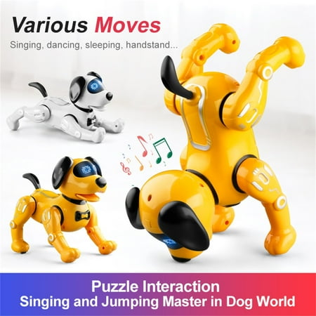 ABPWLY Toys K11 Smart RC Robot Dog Remote Control Programmable Interactive Music Dancing Puppy Toy Gift for Kids 8+ Toys for Boys ABPWLY Toys K11 Smart RC Robot Dog Remote Control Programmable Interactive Music Dancing Puppy Toy Gift for Kids 8+ Toys for Boys