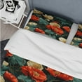 thumbnail image 4 of Designart "Blooming In Deep Red And Beige" Floral Bedding Covert Set - Cottage Bed Set With 2 Shams, 4 of 5