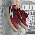 thumbnail image 6 of Men's Lace-Up Suede Lightning Pattern Low Top Skate Shoes, 6 of 7