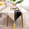 thumbnail image 2 of Camino de mesa Avigers decorativo de lujo en negro y blanco dorado, 2 of 7