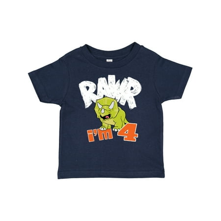 

Inktastic RAWR I m 4! Baby Triceratops Gift Toddler Boy or Toddler Girl T-Shirt