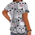 thumbnail image 2 of CLOOCL Plus Size Shirts for Women Playful Cat Cartoon 3D Printed Short Sleeve Pullover, 2 of 6