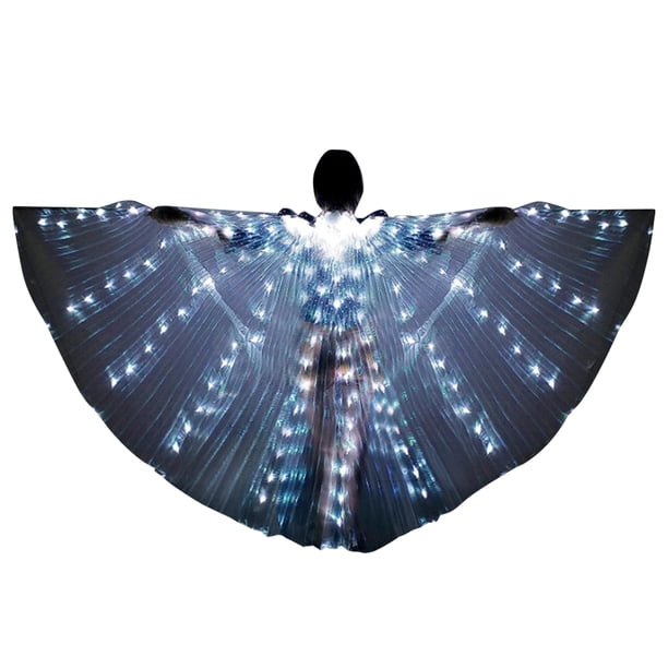 Luces danza del vientre Isis Wing LED ropa de rendimiento con palos (niño) blanco