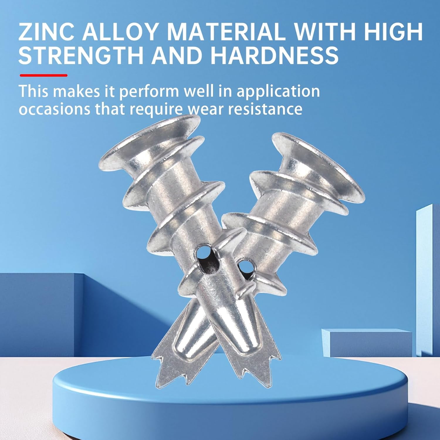 Metal Self Drilling Drywall Anchors, 101PCS Hollow Wall Anchors and Screws Kit, with Specialized Bit, Heavy Duty Sheetrock Anchors + #8×1-3/8 Screws, Easy for Wall, Shelve, Hanging and Mounting