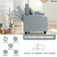 thumbnail image 4 of Sleeper Chair,Single Armchair Sofa with Pillow,Adjustable Backrest Recliner Sofa Modern Pull Out Couch Bed with USB Port Cup Holder Side Pocket,Grey, 4 of 8