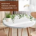 thumbnail image 5 of Green Eucalyptus Leave Round Fitted Table Cover Watercolor Retro Leaf Waterproof Table Cloth with Elastic Edge Wipeable Tablecloth for Picnic Camping Party Fits 36"-44" Diameter, 5 of 8